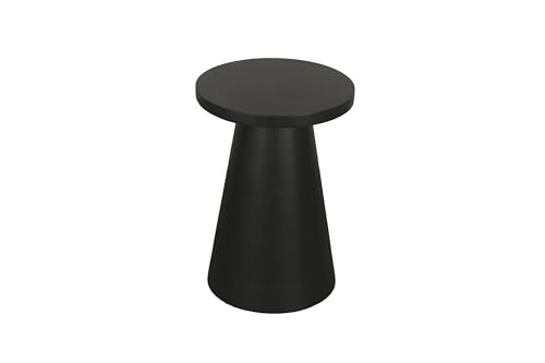 byLIVING Table d'appoint Cone/Bois Massif Acacia Laqué Noir/Ronde/Table Basse/Table de Salon/Table de Chevet/Bois Véritable/D 40, H 50 cm