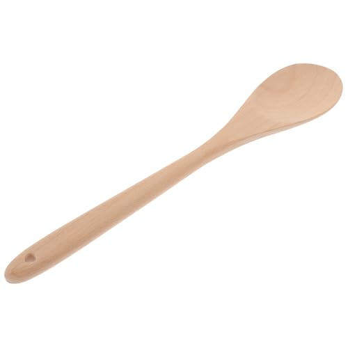 Garneck ?木長柄スプーン 調理用無塗装スープスプーン サラダ ご飯用 木製キッチンツール 滑らかな表面で簡単洗浄 家用マルチユース