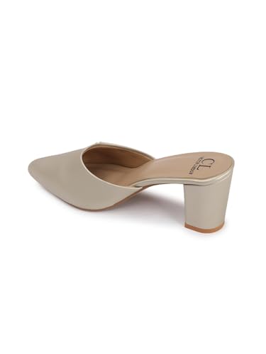 Image of Carlton London Women Comfortable Fashion Pointed Toe Heeled Mule Shoes for Daily use, Office use, Casual use