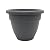 The HC Companies Caribbean Planter Pot - Outdoor & Indoor Plant Pot with Drainage Hole & Plug - Rolled Rim Plastic Pots for Plants & Flowers - Decorative Plant Pot (14" Warm Gray, Pack of 1)