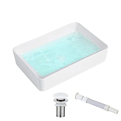 KINGWONG Vessel Sink for Bathroom 20 Inch Modern Rectangular Bathroom Vanity Sinks Above Counter...