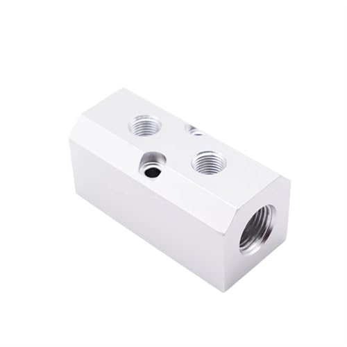 Distribuidor de colector neumático de 3 vías y 6 puertos en aluminio con rosca de 1/2 Pt 4