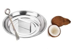 Image of Stainless Steel Heavy Duty Coconut Breaker Plate for Easy to Break Coconut and Cococnut Opener Set of 2