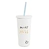 Kate Spade New York Bridal Insulated Tumbler with Reusable Straw, 20 Ounces, Miss to Mrs. (White)