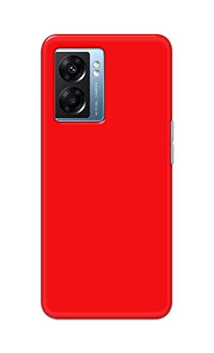 Image of Printed Hard Back Cover Case for Oppo K10 5G Back Cover (Plain Red) -1803