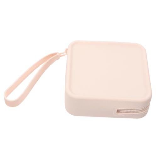 EXHUMKY Bolsa Menstrual De Silicona Portátil Para Almacenamiento De Toallas Sanitarias, Tamaño Compacto, Textura Suave Tipo Piel, Color Beige, Adecuado Para Adolescentes y Uso Diario