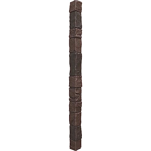Universal Outside Corner for EverStone Faux Stone Siding Panels, 3"W x 3"D x 48"H, Dark Tobacco Color