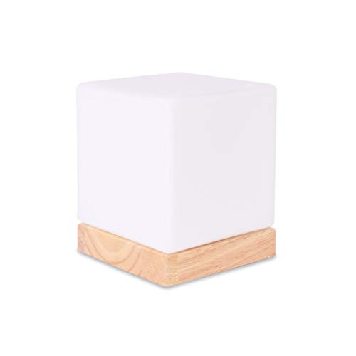 Preisvergleich Produktbild Little Beauty Dimmable Dekorative Nachttischlampe des Nachtlichtes Schlafzimmerlampe Kreatives Einfaches Modernes Glasfestes Holz Warmes Licht Warmes
