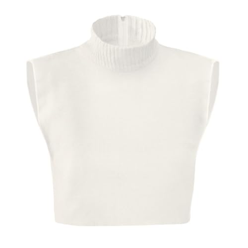 Collections Etc Zippered Dickie Layer Top with Armholes - Soft Knit Mock Turtleneck for Layered Look