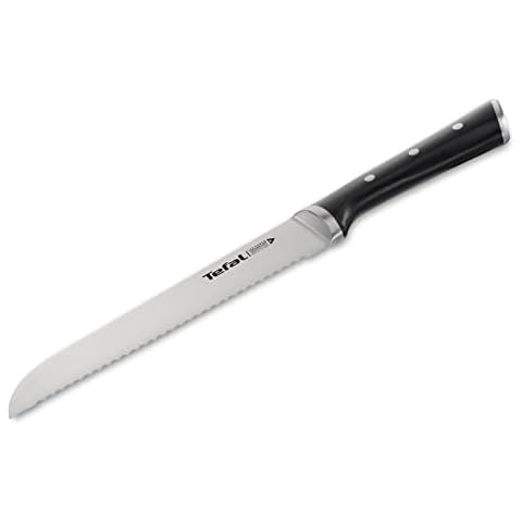 Tefal Ice Force K23204 Brotmesser | 20 cm | Handschutz | Langlebig | Korrosionsschutz | Edelstahl | Schwarz Cover