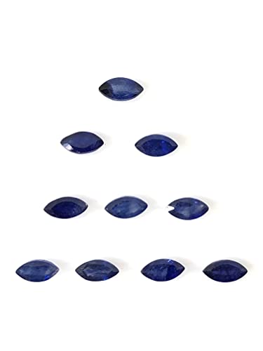 Tgsc Blue Sapphire Marquise Shape Cut Faceted Size 4X2 Mm, 5X2.50 Mm, 6X3 Mm, 7X3.50 Mm, 8X4 Mm, 9X4.50 Mm, 10X5 Mm, 11X5.50 Mm, 12X6 Mm All Matching Stones Best For Making Jewelry (4X2 Mm) #TOP4