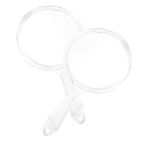 CALLARON 2Pcs Handheld Vanity Mirror Double Sided Makeup Mirror with Comfortable Handle Portable Travel Mirrors for Women Lightweight and Chic Design for Personal Care