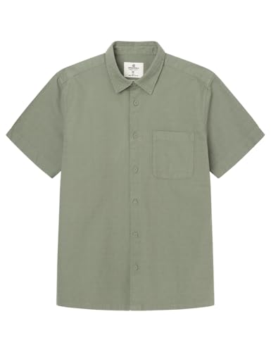 SPRINGFIELD Camisa Reconsider Jaquard Rustica, Verde Gris, XL para Hombre