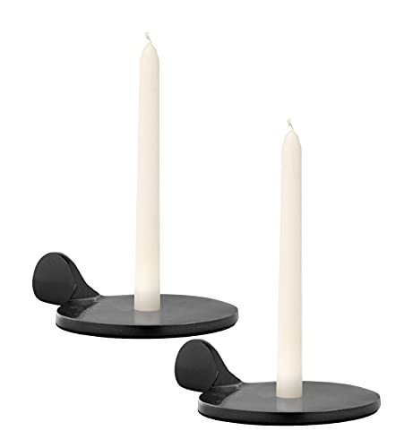 Soporte decorativo de aluminio para velas cónicas, bodas, cenas, fiestas y decoración del hogar, color negro Cover