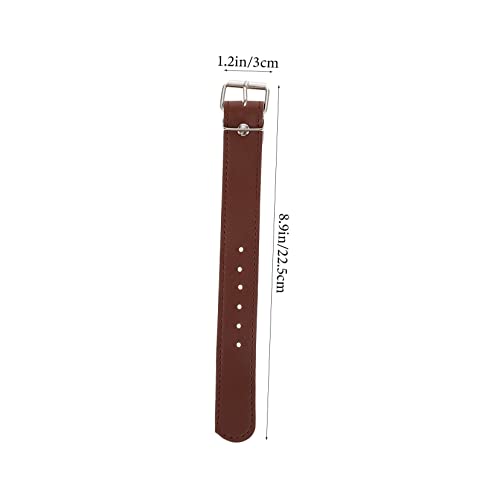 Sosoport 1 pair Convenient for Leather Replacement Bike Cycling of Storage Stabilizer Belt Release Basket Wicker Straps Front Metal Children Quick Multi-use Scooter Brown Vintage Strap - Image 3
