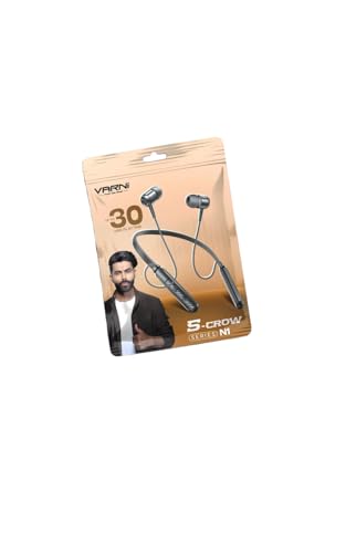Image of BasantMart BVARNI S-Crow N1 Wireless Neckband Earphones, 30 Hours Playtime, Black
