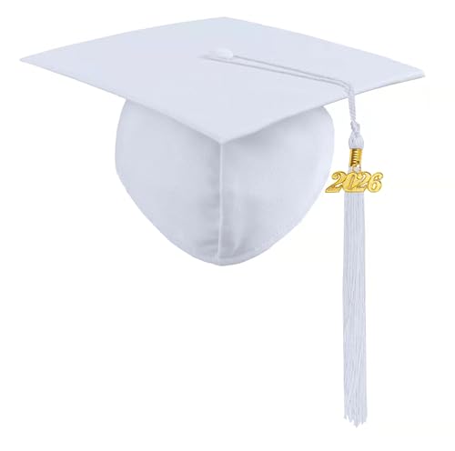 YIIOSS Graduation Cap with 2026 Tassel Year Charm Black Graduation Cap for High School & Bachelor