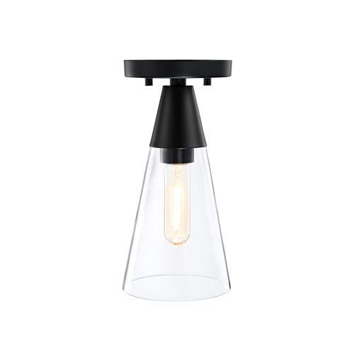 DESIGNERS FOUNTAIN Norro Flush Mount Ceiling Light, 5.5 Inch Lighting Fixture for Kitchen, Bedroom, Bathroom, and Hallway, Matte Black, D290M-5FM-MB