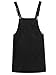 SOLY HUX Damen Mini Overall Latzkleid Kord Kleider A Linie Trägerkleid Basic Minikleid Verstellbare Träger mit Tasche Schwarz XL