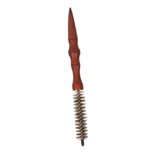 CALLARON Peine De Peluquero Hombre Rizador De Pelo Cepillo De Pelo Cerda Mini Plancha De Pelo De Viaje Cabellos Ondulados Varita Mágica Peine De Rodillo Rizado Bigudí Acero Inoxidable Brown