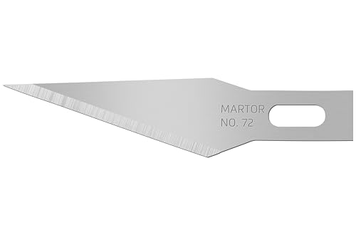 MARTOR 10 x lame de rechange pour couteau graphique, couteau de bricolage, scalpel, ébavureur, 8,6 mm, tranchante, utilisable 1 fois, No. 72