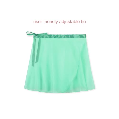 Image of EQSJIU Ballet Leotards for Girls with Removable Skirt Combo Tie Ruffle Sleeve Outfit