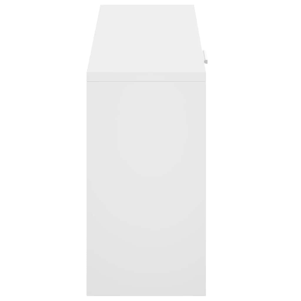 vidaXL Panca Scarpiera Bianco Lucido 80x24x45 cm in Legno di Argilla