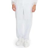 FRANZ MENSCH 100 Stück Hygonorm Hosen in Leichter Ausführung | PP, XL, weiß, L: 110 cm, Umfang: 126 cm, Karton, Einmalhose, Hygienebekleidung, Einweghose