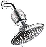 HOTEL SPA - Shower Head High Pressure with Shower Filter - 6 Inch Rain Shower Head - 2 Stage, Showerhead Filter for Hard Water, 6 Setting, Ultra-Luxury, Showerspa (Chrome)