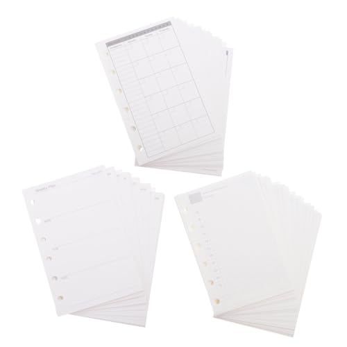 jojofuny リング対応手帳リフィル冊 日 週 月間プランナー用厚手罫線入り紙 ノート ジャーナル用携帯型ルーズリーフ補充紙