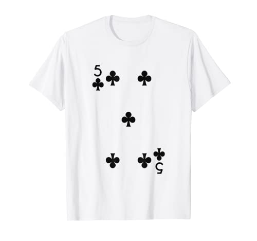 Photo de Five Of Clubs Jeu de cartes pour Halloween Poker T-Shirt