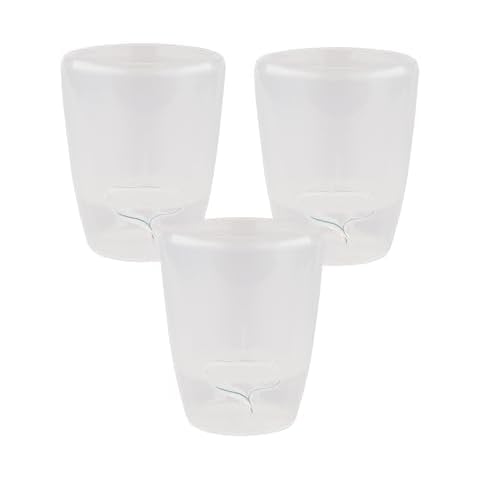 DECOPOTS - Self Watering Orchids Pot Set of 3 - Wicking Planter for Flowers - Water Level Indicator (5.9" Diameter, Transparent) Cover