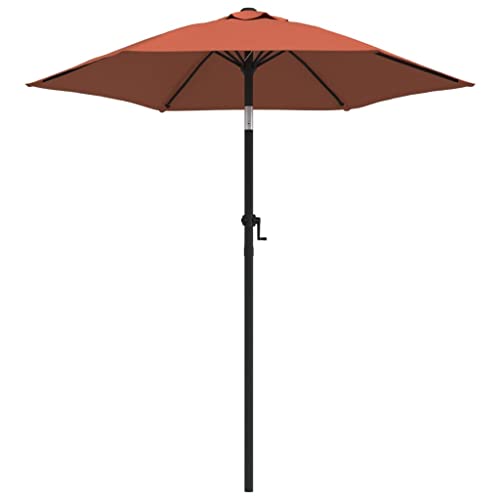 Parasol de marché rond 200 x 224 cm avec mât alu et 6 baleines