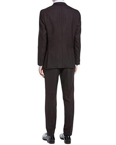 Hugo Boss Boss Mens Huge/Genius Slim Fit Textured Wool Suit 44R Black/Red #TOP1