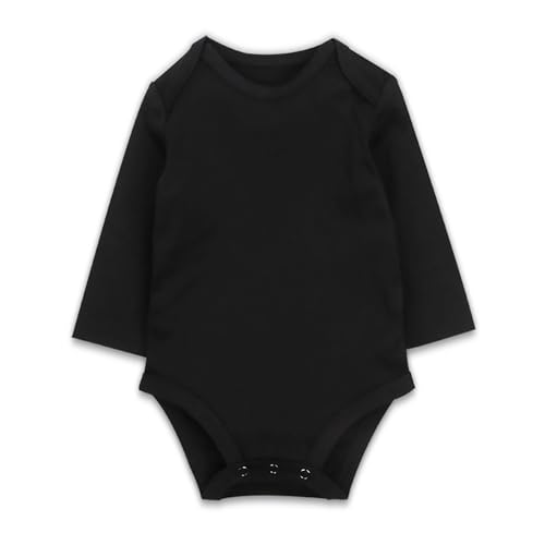 Camiseta de ballet para mujer, bebé, niño y niña, manga larga, para bebé, un artículo de una pieza, ropa de cuerpo, puño y cadena de pierna, Negro , 0-3 meses