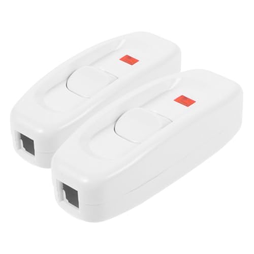 Kisangel Variateur pour Lampe de Chevet et Éclairage Mural 2 Pièces Interrupteur à Bouton-Poussoir Rétro avec Voyant LED 250V 10A Commande Marche/Arrêt Remplacement d'Interrupteur en Ligne