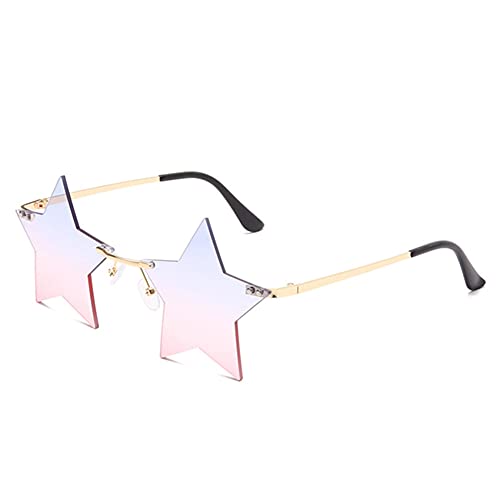 Star Rimless Sunglasses Women/Men Unique Pentagram Party glasses Prom Streetwear