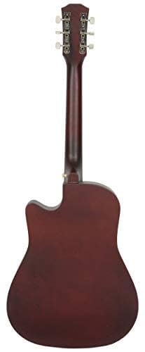 Image of Intern 38 Inch Acoustic Guitar for Beginners with Bag, Strap, Strings, Picks & Winder | Cutaway Design | Steel String Guitar for Kids & Adults. (Natural)