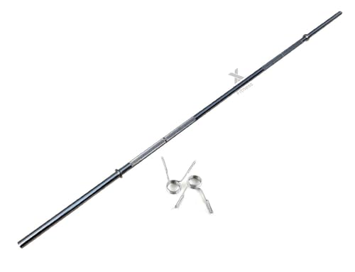 Image of Konark Fitness Premium 28mm (6 Feet) Solid Steel Gym Barbell Rod, Anti-Slip Grip, Chrome Plated Weightlifting Bar for Home Commercial Gym, Durable Workout Bar for Strength Training