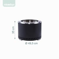 Relaxdays Feuerschale ohne Rauch, Edelstahl, HxD 35 x 49,5 cm, Aschebehälter & Tasche, rauchfreie Feuerstelle, schwarz – Ansicht 4