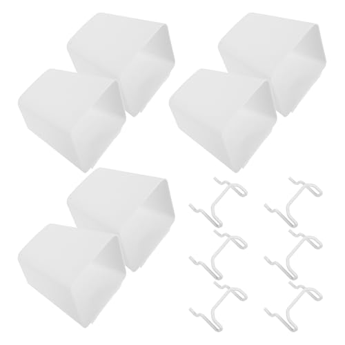 PRETYZOOM Lot de 6 Sets de Boîtes de Rangement Transparentes pour Panneau Perforé avec 6 Crochets Métalliques Blancs, Organisateur Modulable pour Bureau, Atelier, Garage Cuisine,