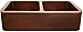 Whitehaus WH3621COFCD-OCS Copperhaus Rectangular Double Bowl Undermount Sink with Smooth Front Apron, Smooth Copper Finish, Stain Resistant