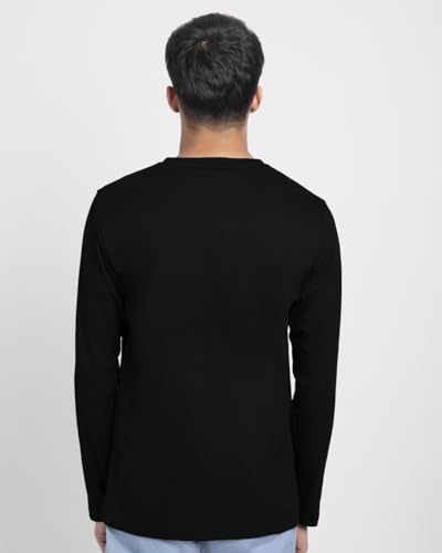 Image of Bewakoof Men's Printed Regular Fit Full Sleeve Round Neck Cotton T-Shirt