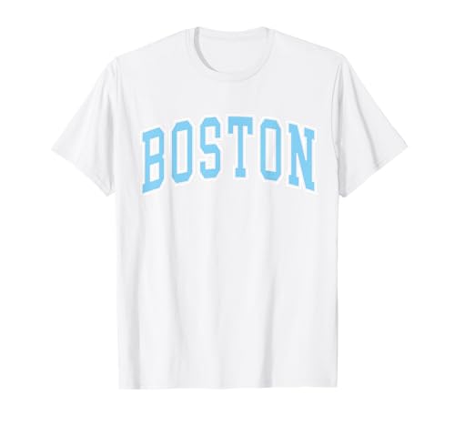 VINTAGE CUTE PINK BABY BLUE BOSTON OUTLINE ARCHED GIRL'S T-Shirt
