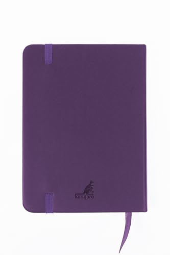 Image of Sketchbook Kangaro A6 Purple Heart PU Hard Cover 80 Sheets 140 g Cream Paper with Elastic Band and Ribbon
