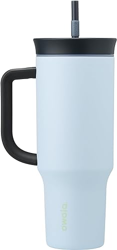 Image of Owala Tumbler Stainless Steel Water Bottle 40 oz The Great Blue | 2-in-1 Sip-or-Swig Lid | Splash-Resistant Lid | Reusable Straw | Cup Holder Friendly | Right & Left Hand Friendly
