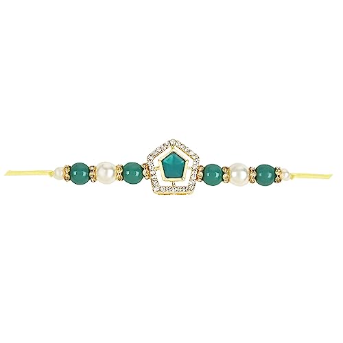 Image of I Jewels Design Rakhi With Roli Chawal & Rakshabandhan Card For Bro /Brother /Bhai