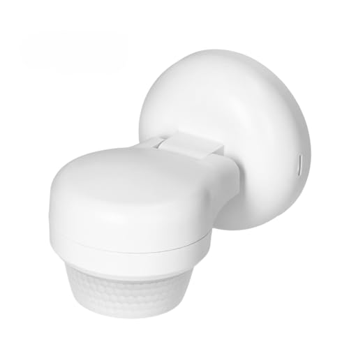 Miratic Sensor De Movimiento 360º IP65 1200 W Alcance Máx. 24 m Detector De Movimiento para Seguridad (Blanco)