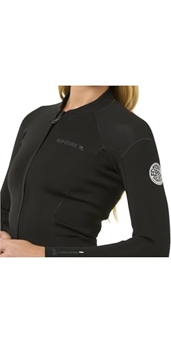 Rip Curl 2026 Womens Dawn Patrol 1.5mm Front Zip Jacket 119WWJ - Black miniatura 4