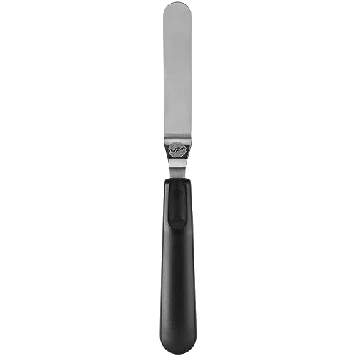 Image of Wilton 9 Inch Frosting Spatula with A Stainless Steel Angled Spatula And Ergonomic Handle, Black Baking Spatula